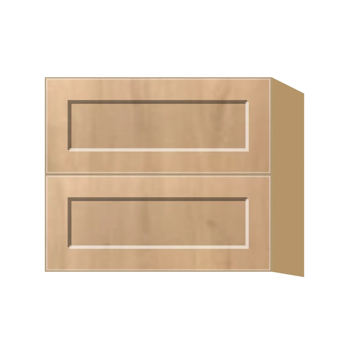 Contemporary floating vanity drawer base cabinet, Natural Wood Shaker door, P-Box (Prestige)