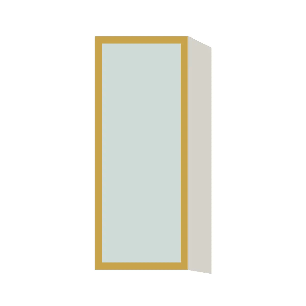 Glass Door Insert GD-W1230, Aluminum Frame, for 12 Inch x 30 Inch Contemporary Wall Cabinet, L-Box