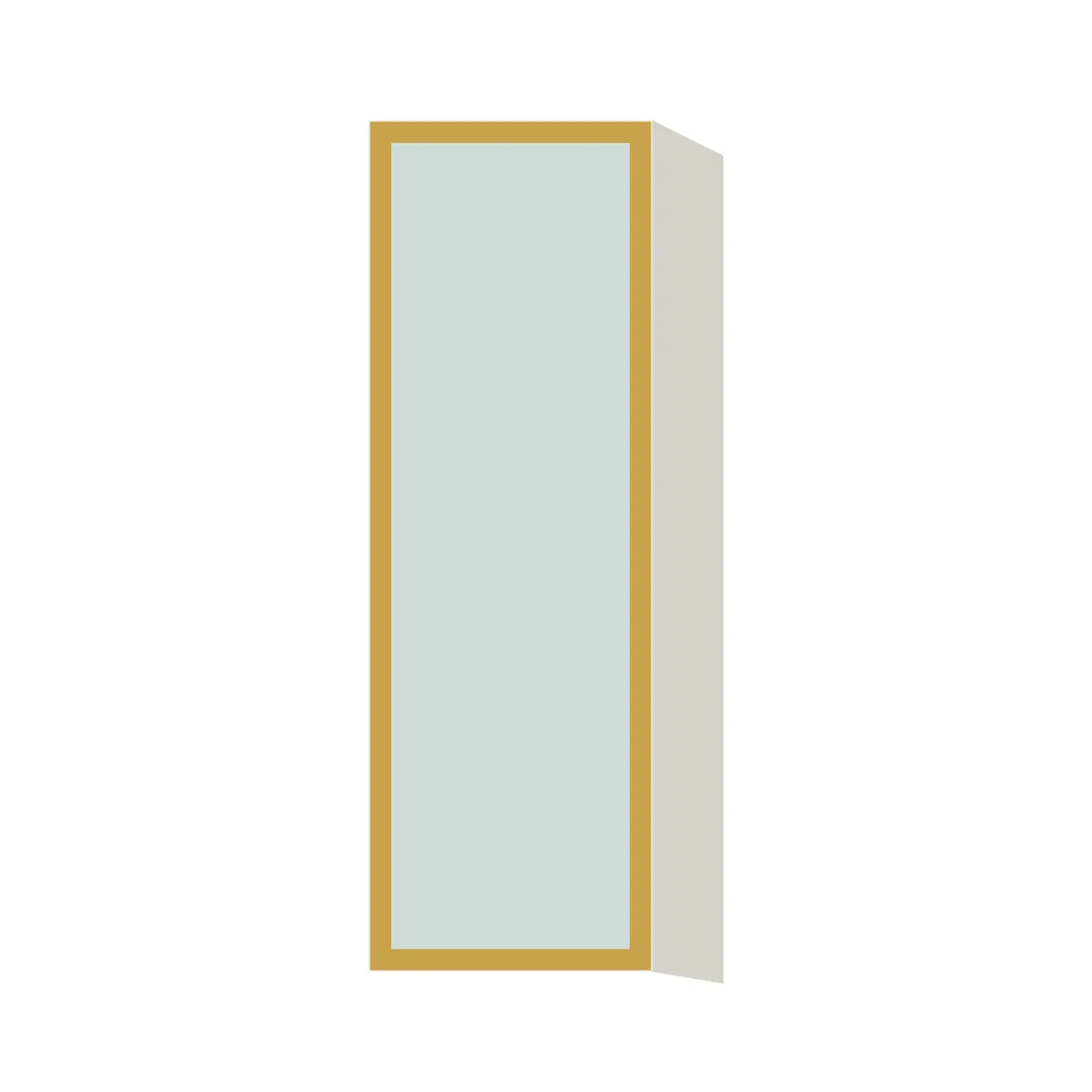 Glass Door Insert GD-W1236, Aluminum Frame, for 12 Inch x 36 Inch Contemporary Wall Cabinet, L-Box