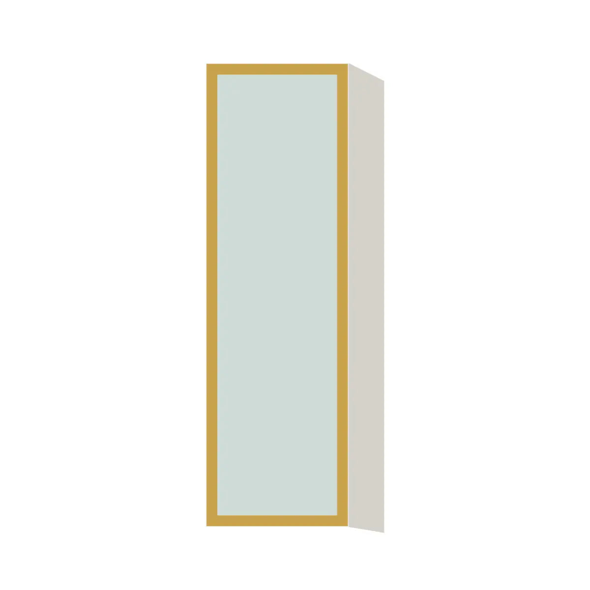 Glass Door Insert GD-W1239, Aluminum Frame, for 12 Inch x 39 Inch Contemporary Wall Cabinet, L-Box
