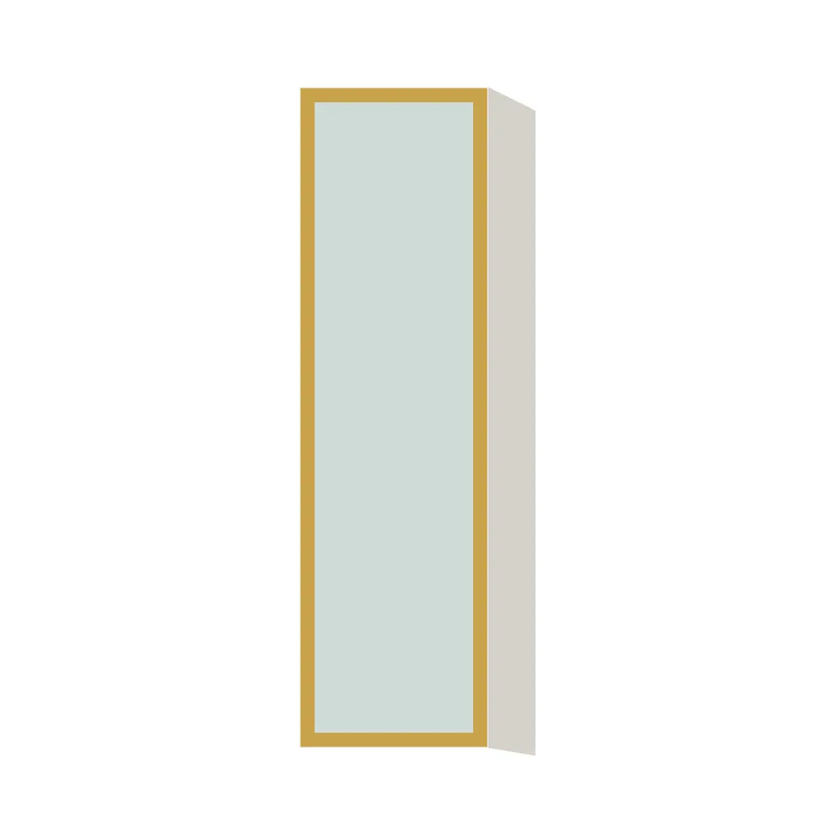 Glass Door Insert GD-W1242, Aluminum Frame, for 12 Inch x 42 Inch Contemporary Wall Cabinet, L-Box