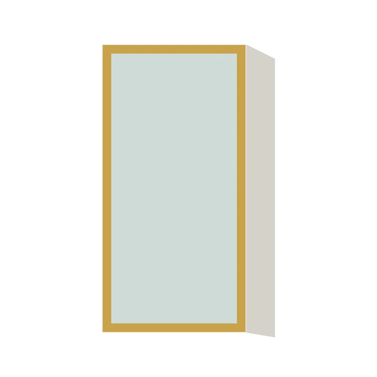 Glass Door Insert GD-W1530, Aluminum Frame, for 15 Inch x 30 Inch Contemporary Wall Cabinet, L-Box
