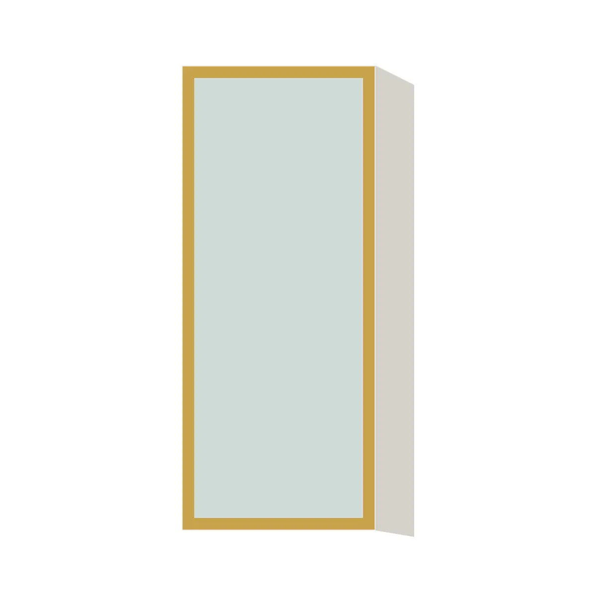 Glass Door Insert GD-W1536, Aluminum Frame, for 15 Inch x 36 Inch Contemporary Wall Cabinet, L-Box