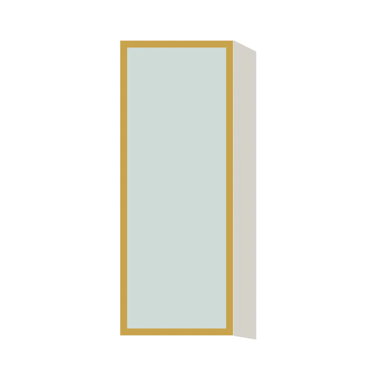 Glass Door Insert GD-W1539, Aluminum Frame, for 15 Inch x 39 Inch Contemporary Wall Cabinet, L-Box