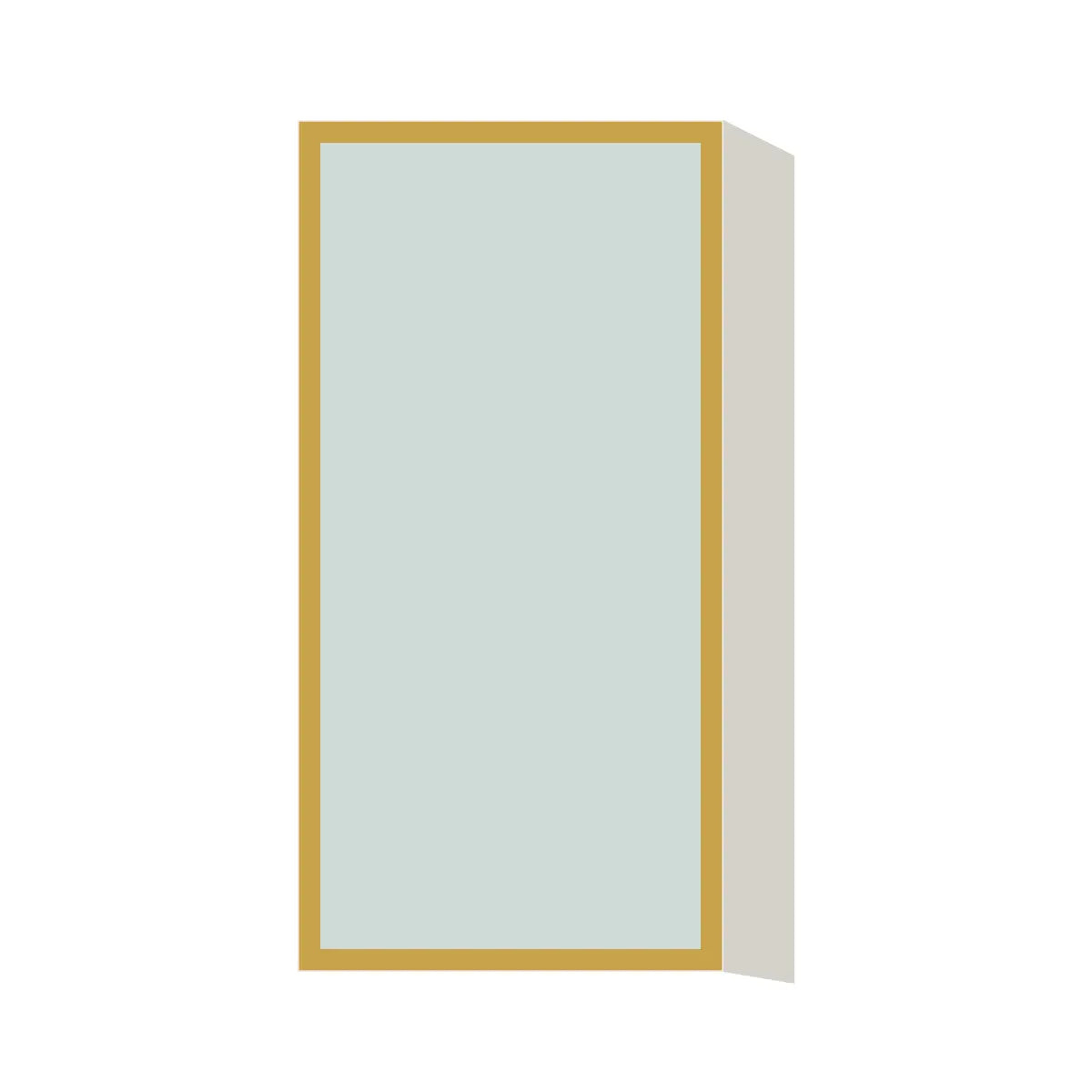 Glass Door Insert GD-W1836, Aluminum Frame, for 18 Inch x 36 Inch Contemporary Wall Cabinet, L-Box