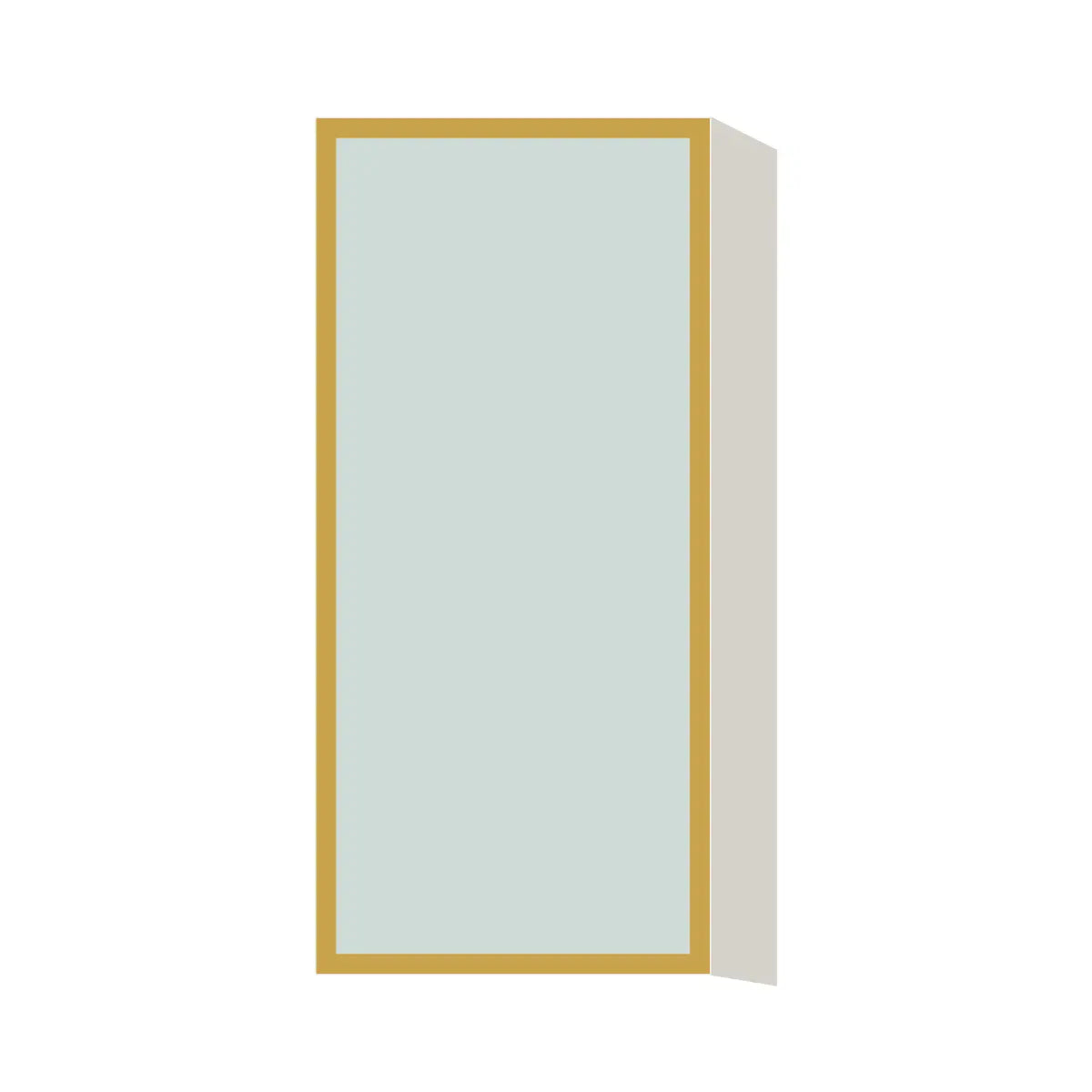 Glass Door Insert GD-W1839, Aluminum Frame, for 18 Inch x 39 Inch Contemporary Wall Cabinet, L-Box