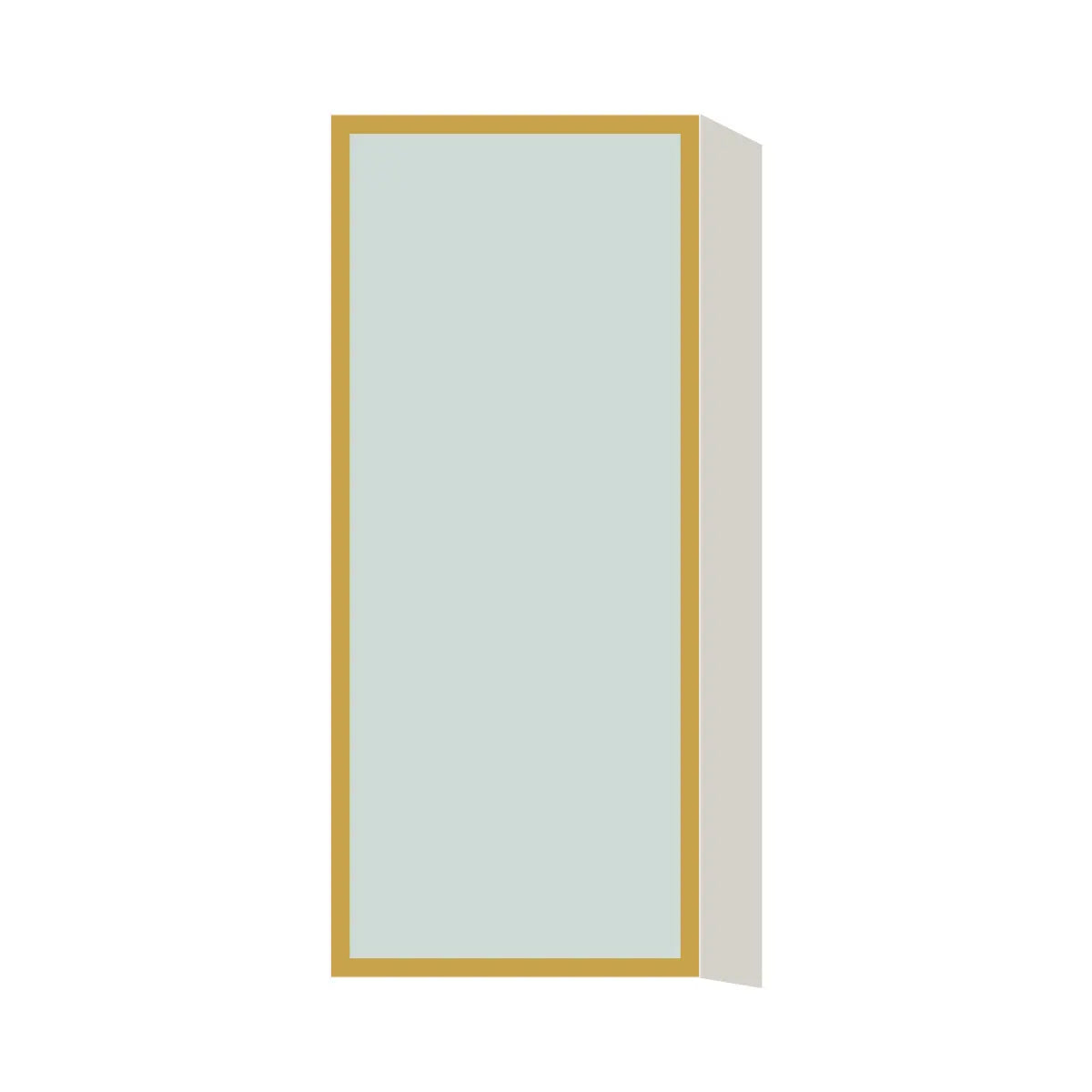 Glass Door Insert GD-W1842, Aluminum Frame, for 18 Inch x 42 Inch Contemporary Wall Cabinet, L-Box