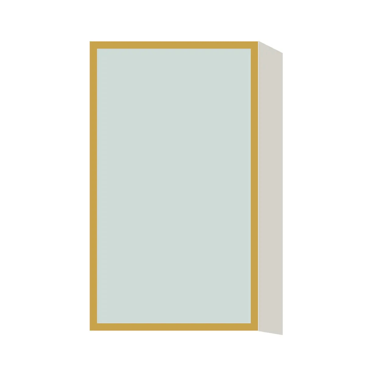 Glass Door Insert GD-W2136, Aluminum Frame, for 21 Inch x 36 Inch Contemporary Wall Cabinet, L-Box