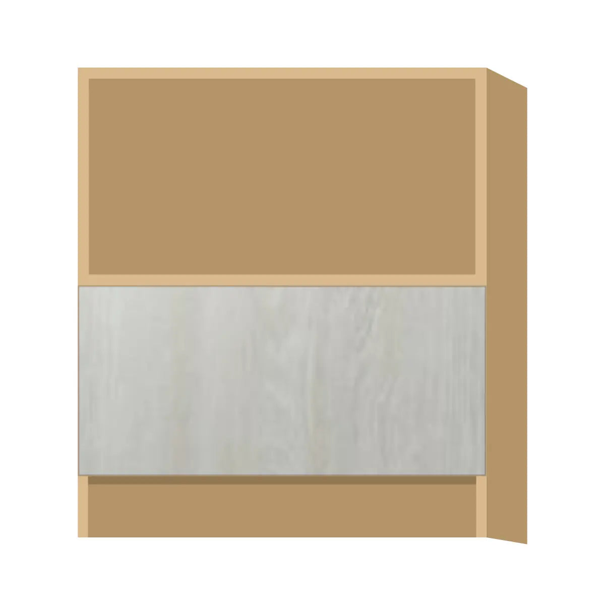 Contemporary microwave base cabinet, Artisan White Oak door, P-Box (Prestige)