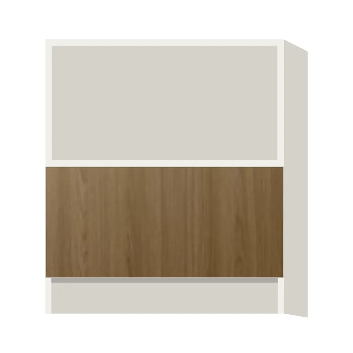 Contemporary microwave base cabinet, Barcelona Dark Oak door, L-Box (Luxury)