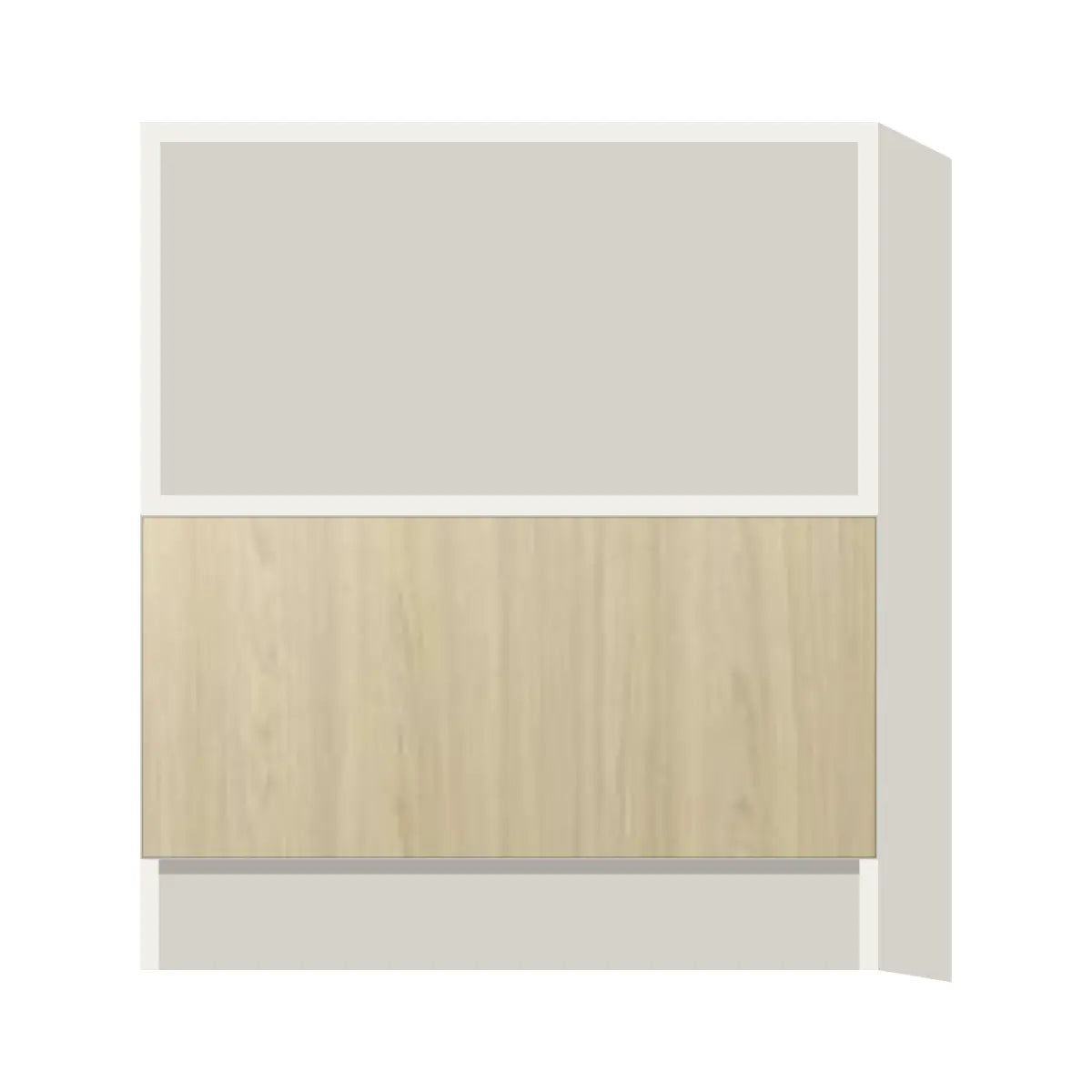 Contemporary microwave base cabinet, Barcelona Light Oak door, L-Box (Luxury)