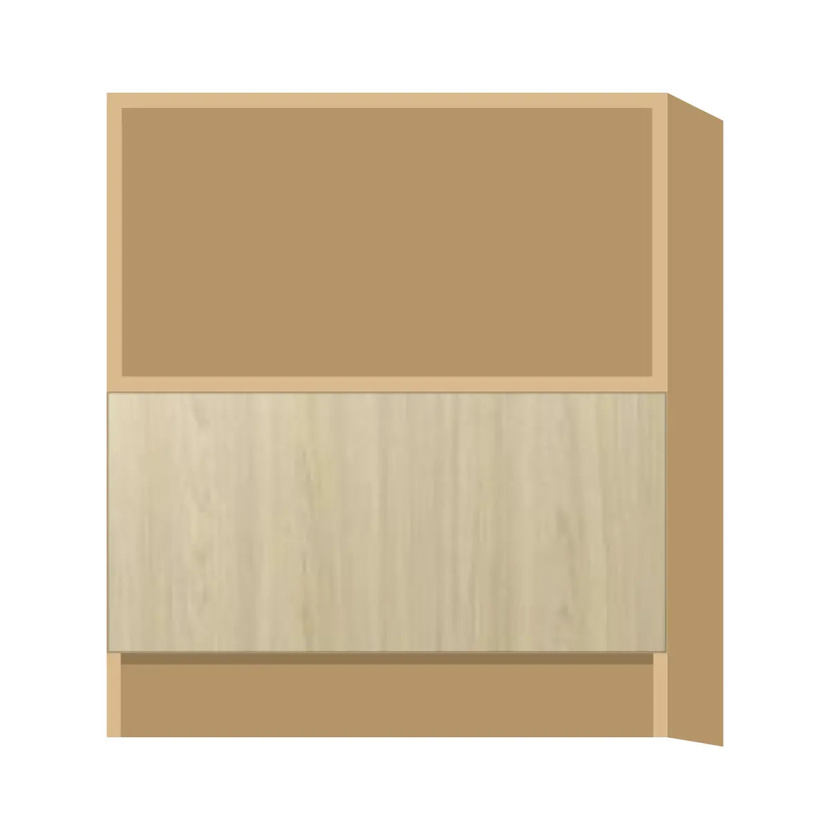 Contemporary microwave base cabinet, Barcelona Light Oak door, P-Box (Prestige)