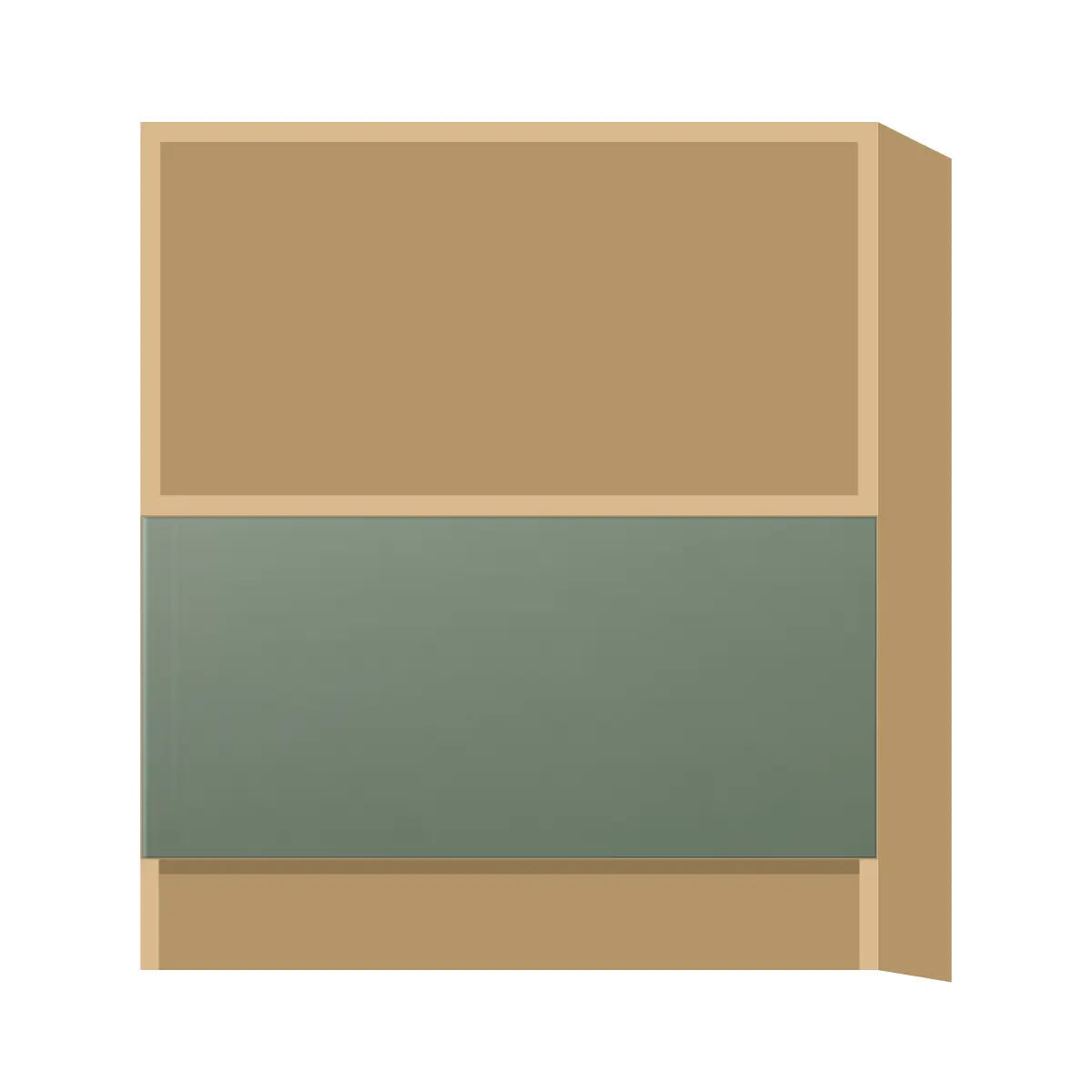 Contemporary microwave base cabinet, Bean Paste Green door, P-Box (Prestige)