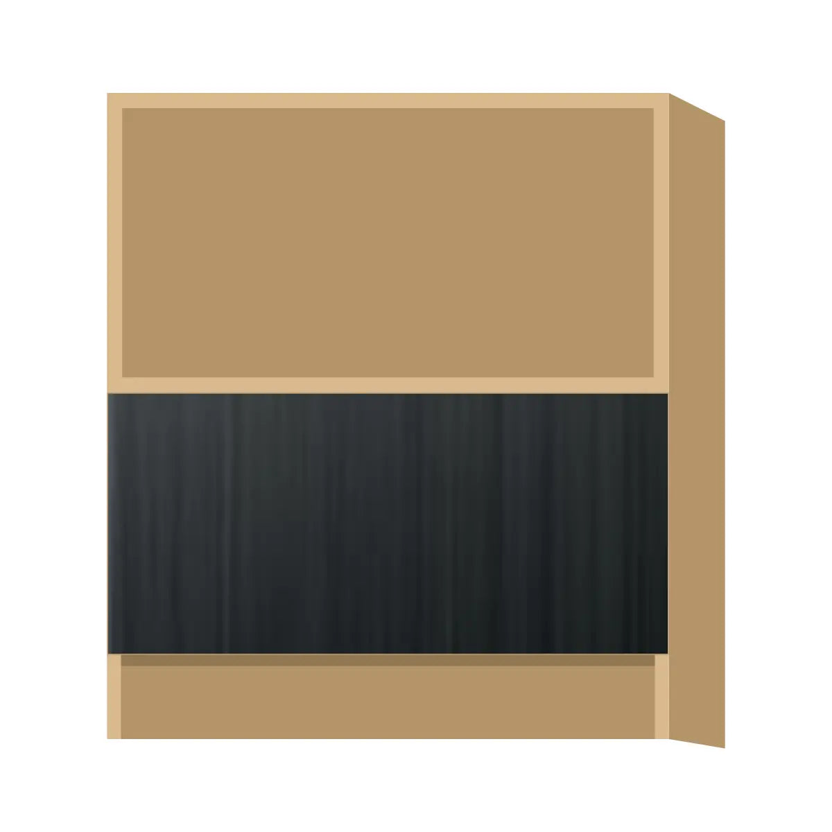 Contemporary microwave base cabinet, Black Grain door, P-Box (Prestige)