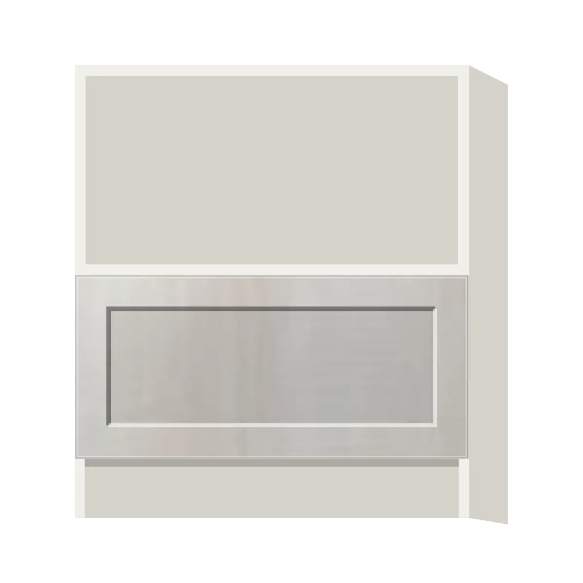 Contemporary microwave base cabinet, Genesis Sliced Oak door, L-Box (Luxury)