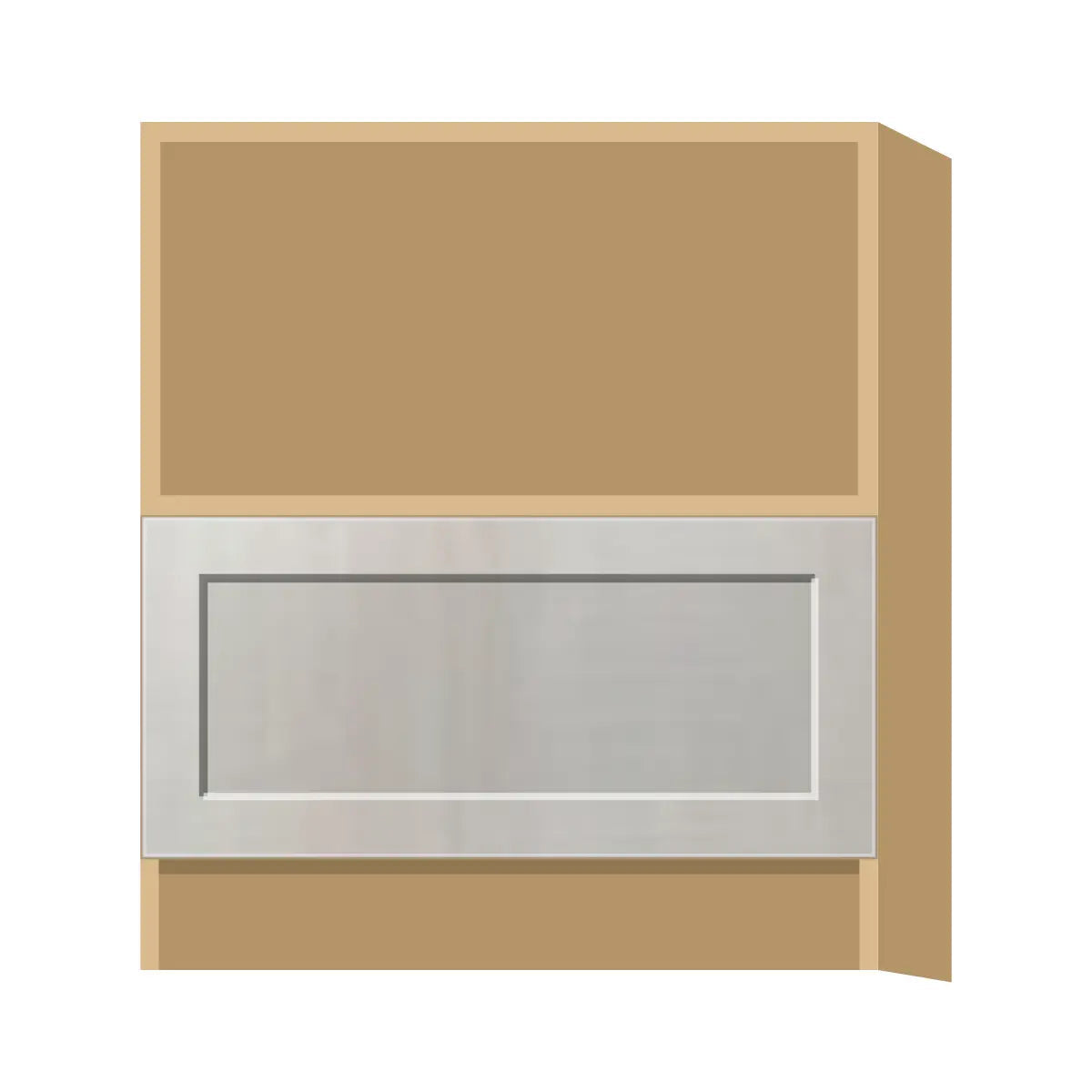 Contemporary microwave base cabinet, Genesis Sliced Oak door, P-Box (Prestige)
