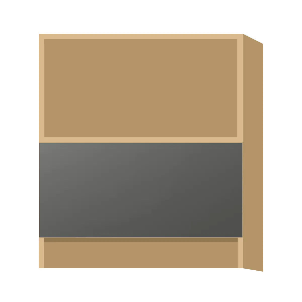 Contemporary microwave base cabinet, Glossy Gray door, P-Box (Prestige)
