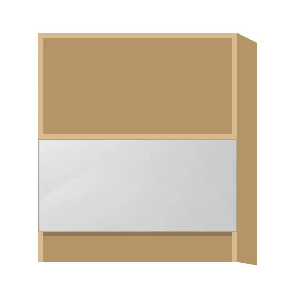 Contemporary microwave base cabinet, Glossy White door, P-Box (Prestige)