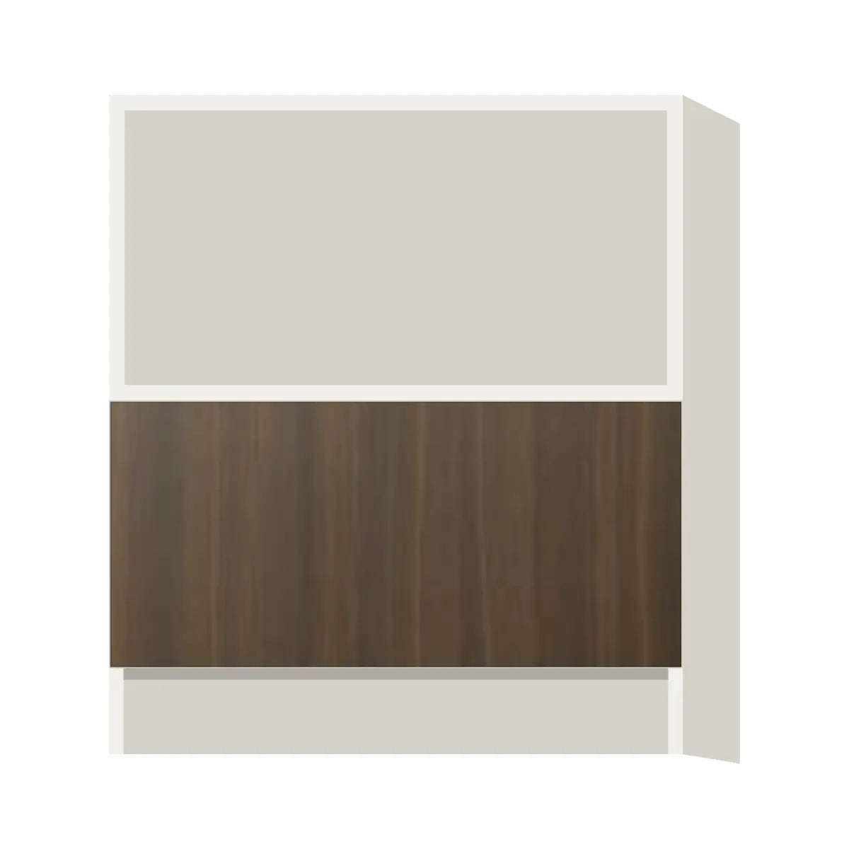 Contemporary microwave base cabinet, Golden Shadow door, L-Box (Luxury)
