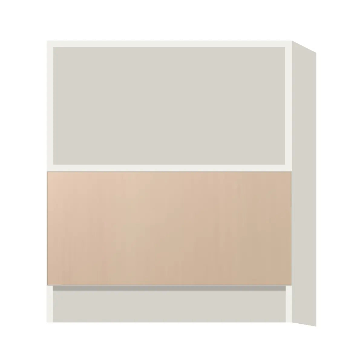 Contemporary microwave base cabinet, Maine Oak door, L-Box (Luxury)