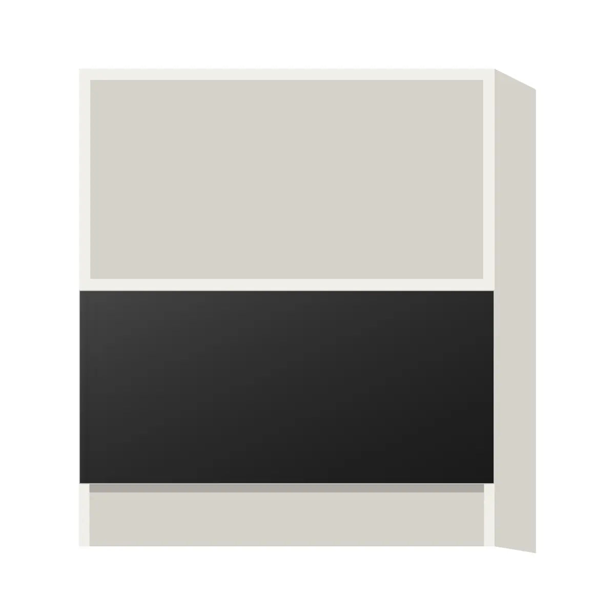 Contemporary microwave base cabinet, Matte Black door, L-Box (Luxury)