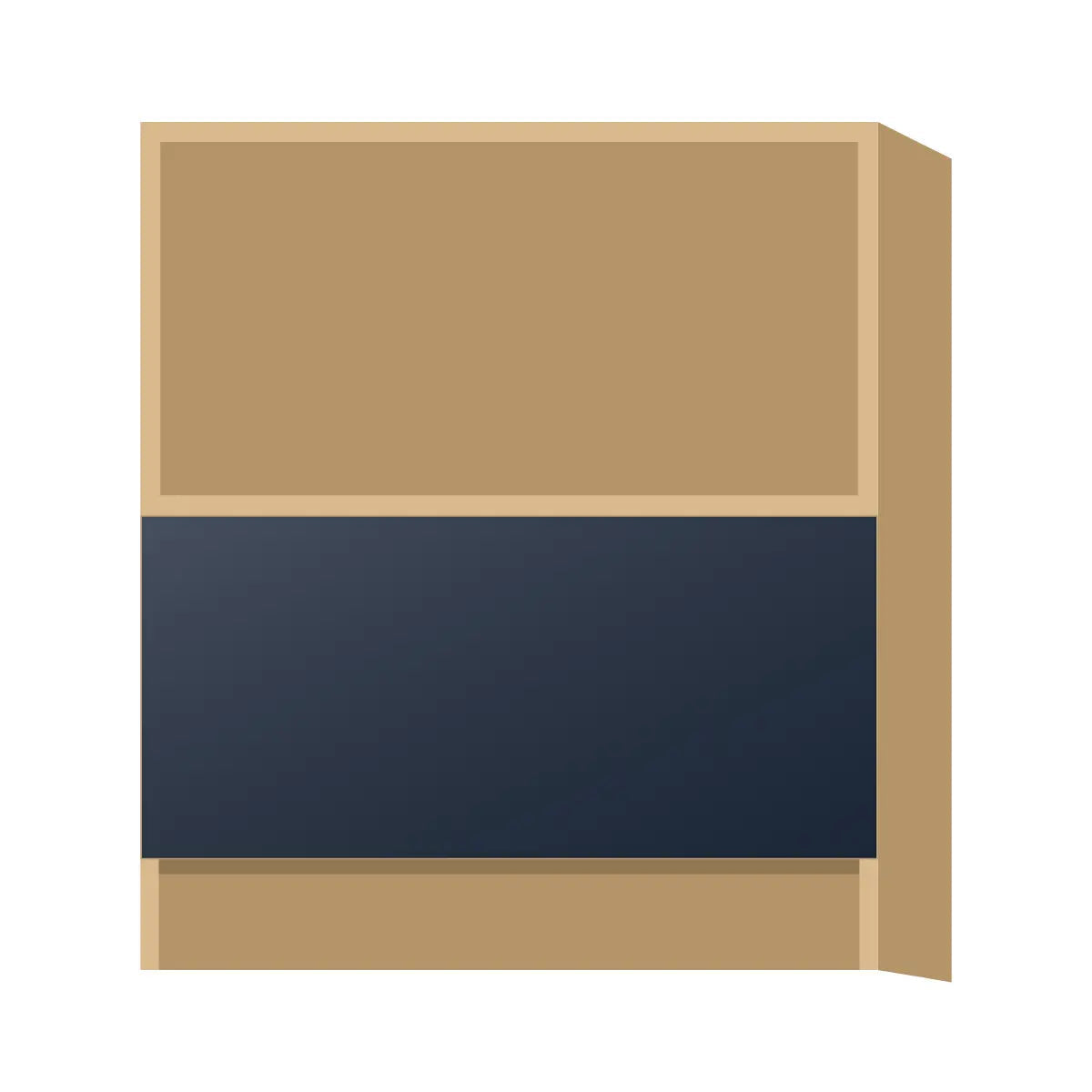 Contemporary microwave base cabinet, Matte Blue door, P-Box (Prestige)