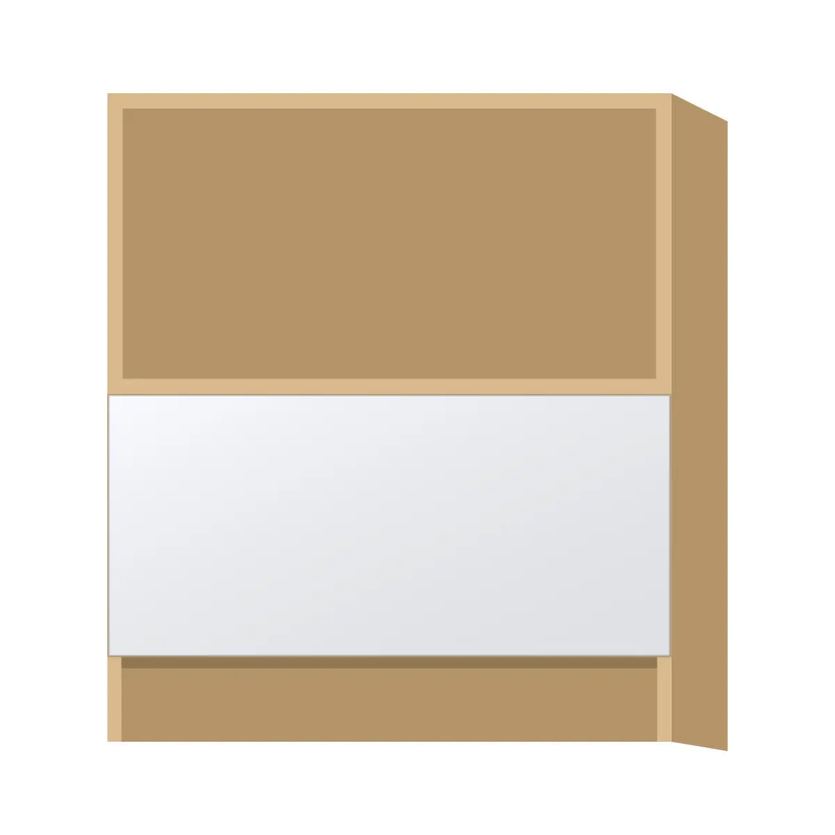 Contemporary microwave base cabinet, Matte White door, P-Box (Prestige)