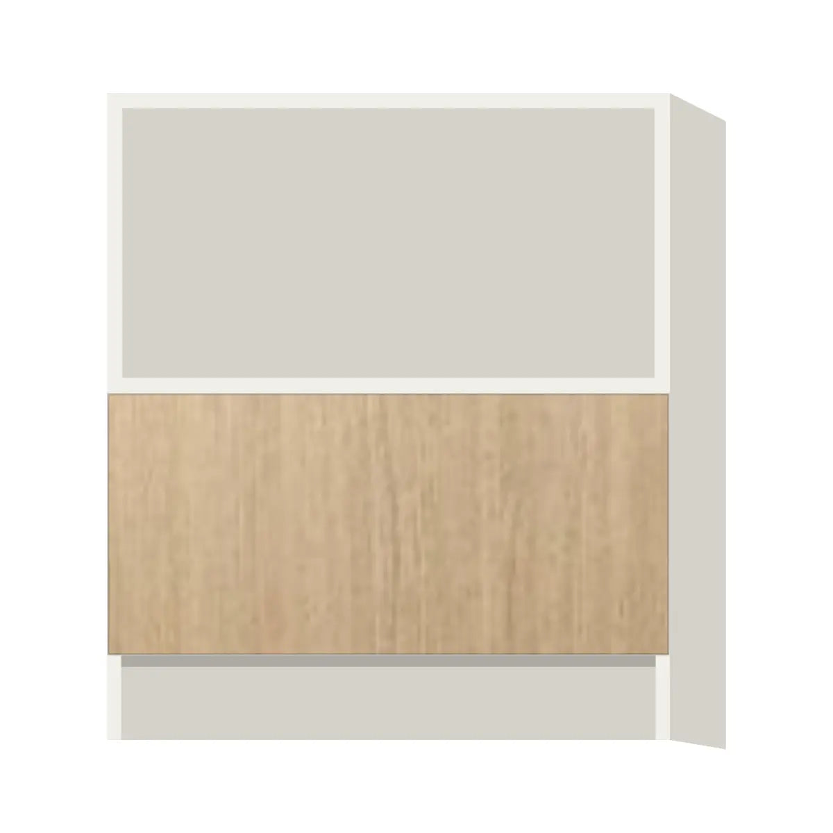 Contemporary microwave base cabinet, Modern Oak door, L-Box (Luxury)