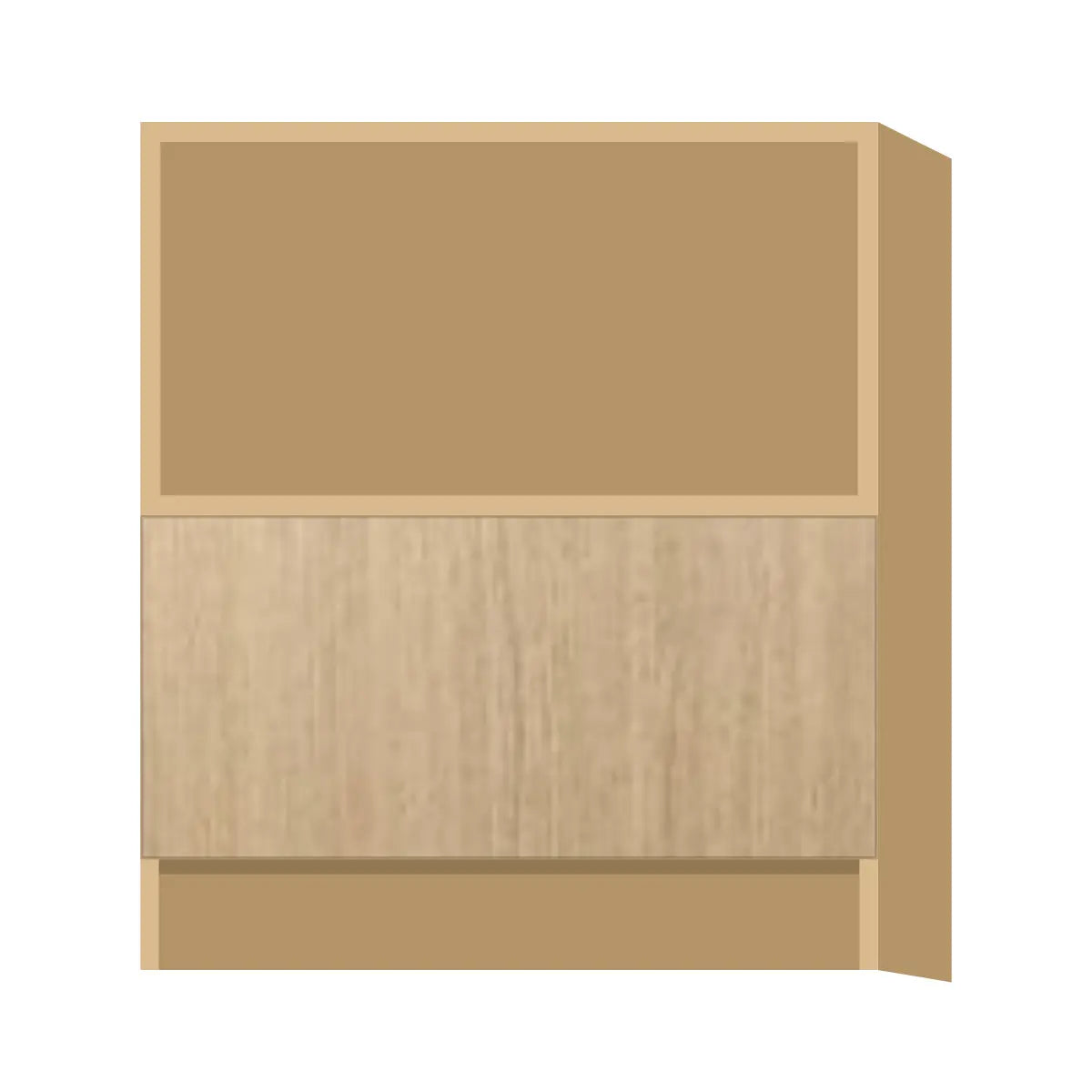 Contemporary microwave base cabinet, Modern Oak door, P-Box (Prestige)