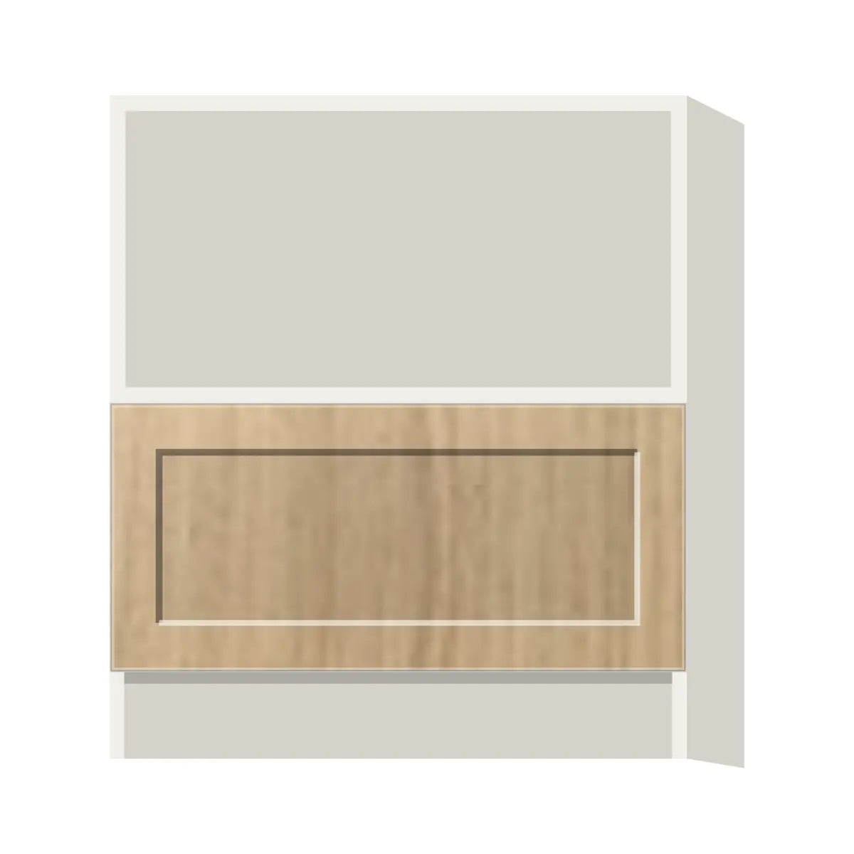 Contemporary microwave base cabinet, Modern Oak Shaker door, L-Box (Luxury)