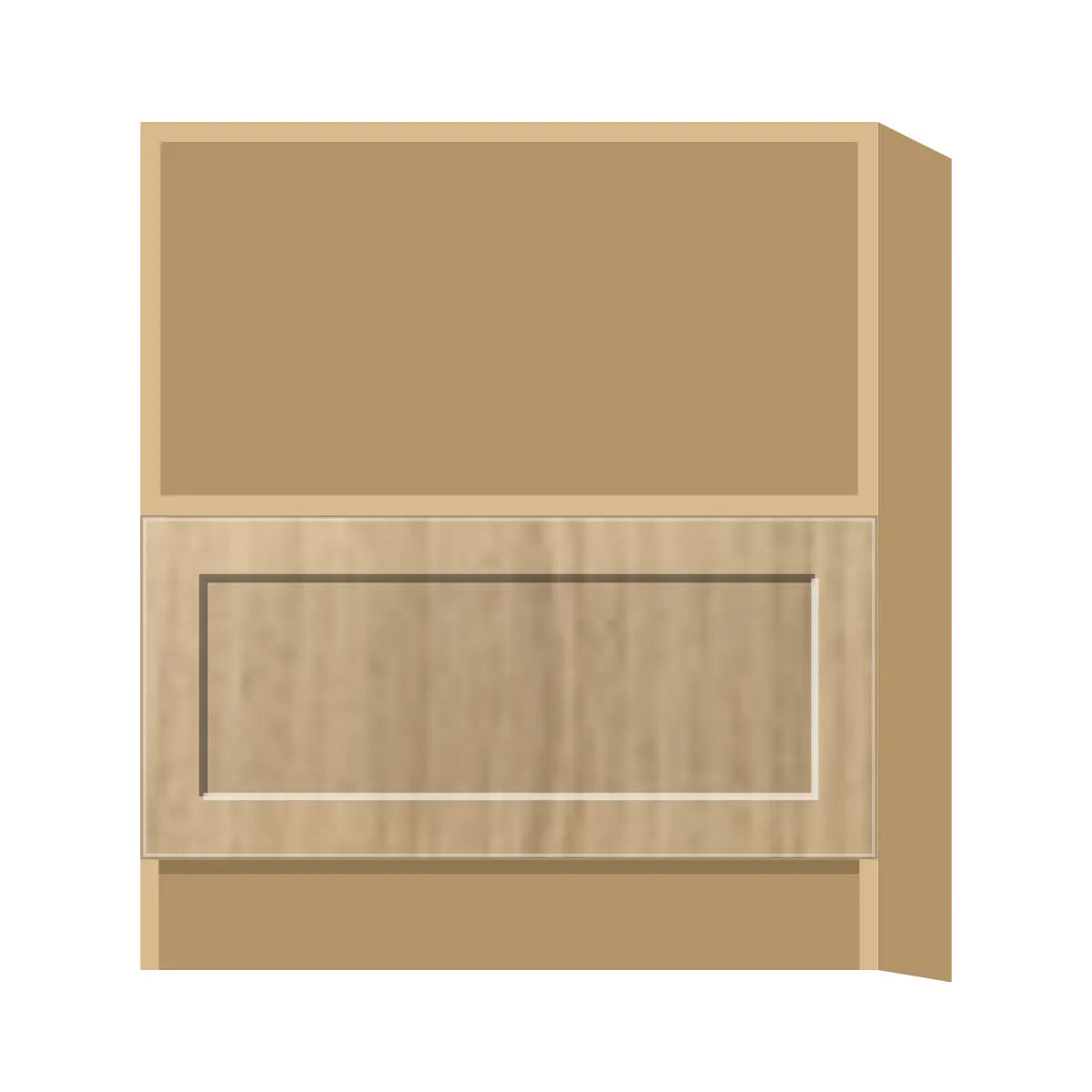 Contemporary microwave base cabinet, Modern Oak Shaker door, P-Box (Prestige)