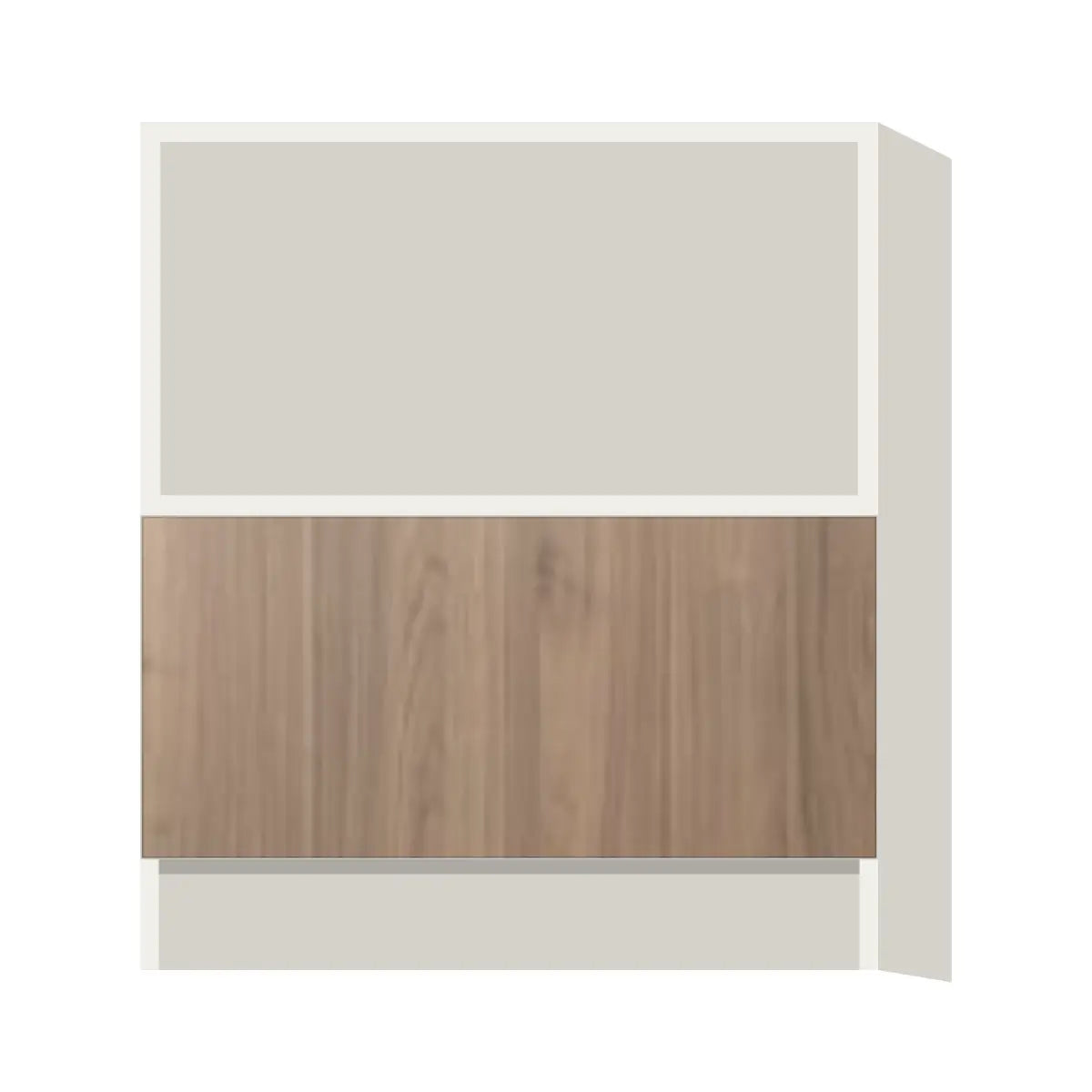 Contemporary microwave base cabinet, Moonnut door, L-Box (Luxury)