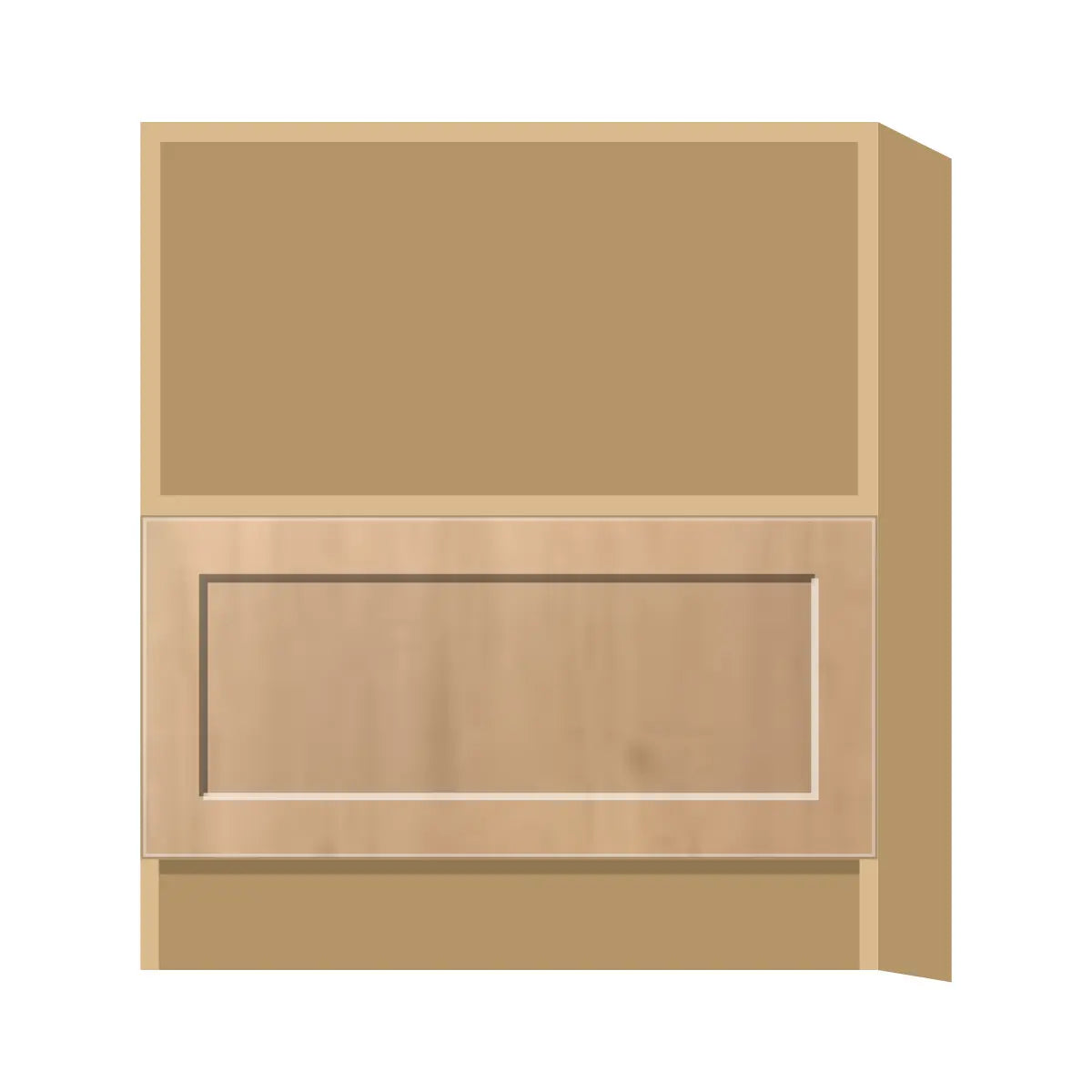 Contemporary microwave base cabinet, Natural Wood Shaker door, P-Box (Prestige)