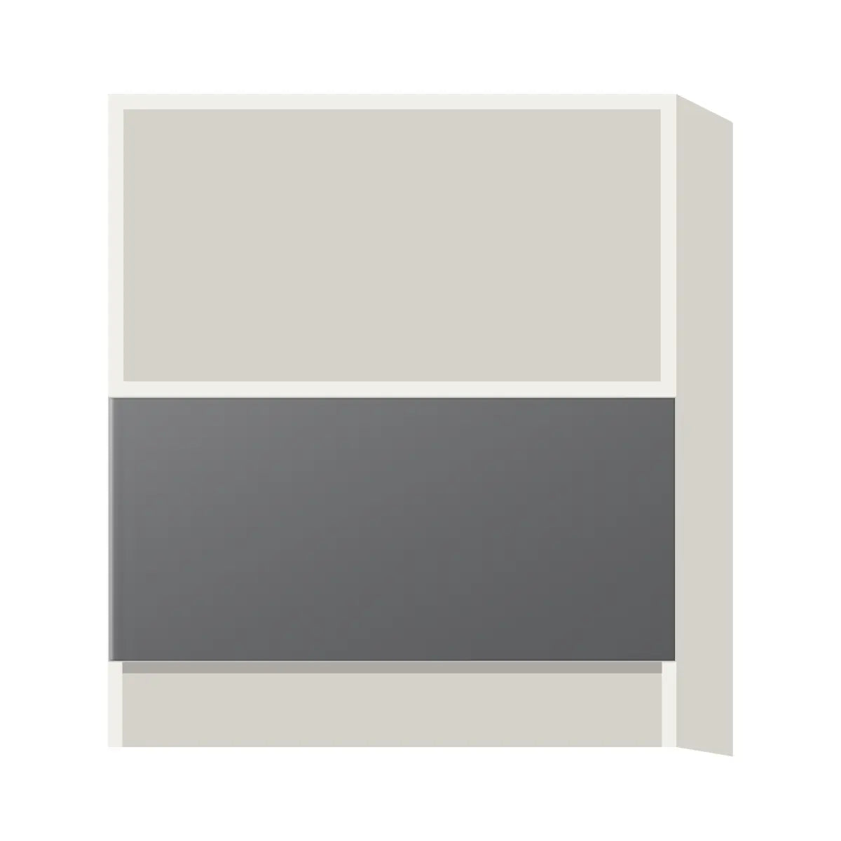 Contemporary microwave base cabinet, Prime Matte Grey door, L-Box (Luxury)