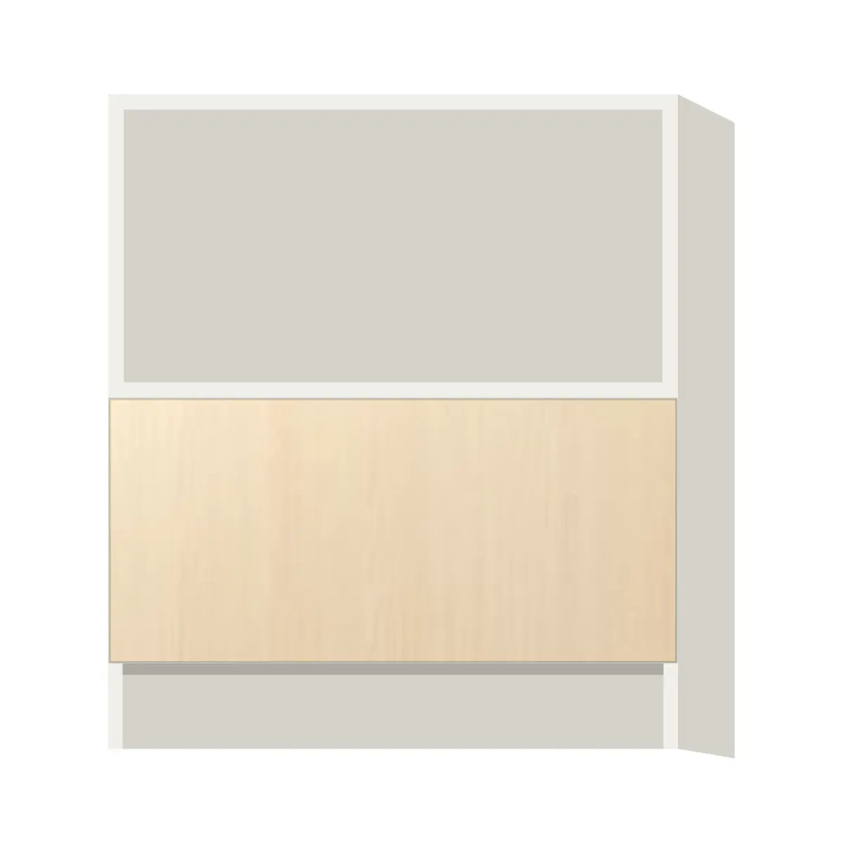 Contemporary microwave base cabinet, Riva Oak door, L-Box (Luxury)