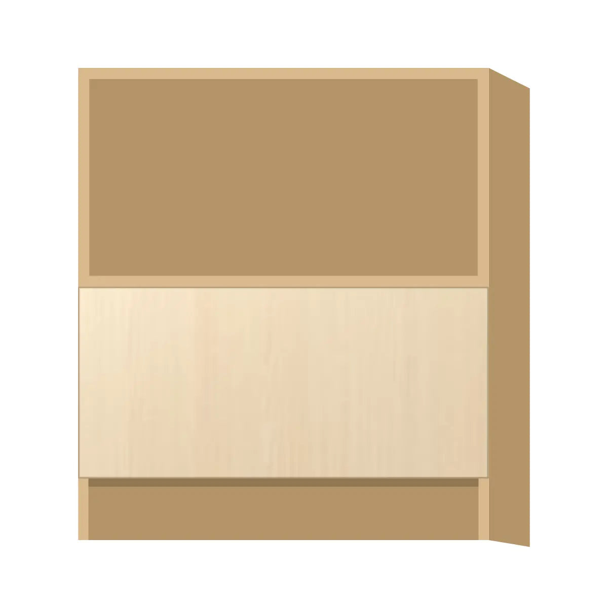 Contemporary microwave base cabinet, Riva Oak door, P-Box (Prestige)