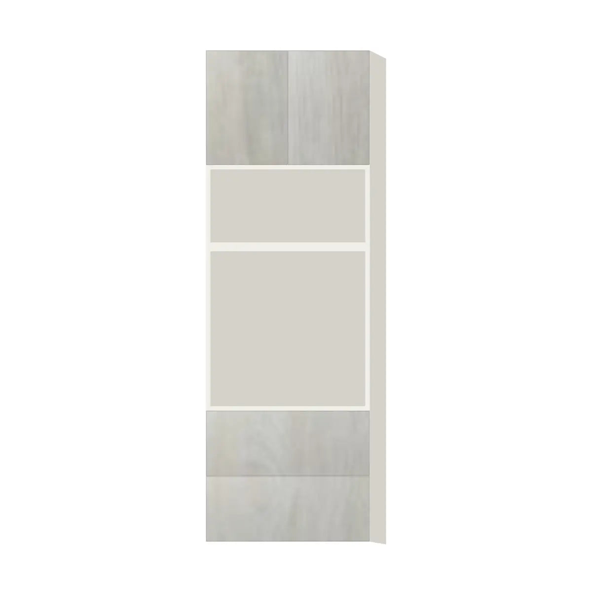 Contemporary microwave & oven tall cabinet, Artisan White Oak door, L-Box (Luxury)