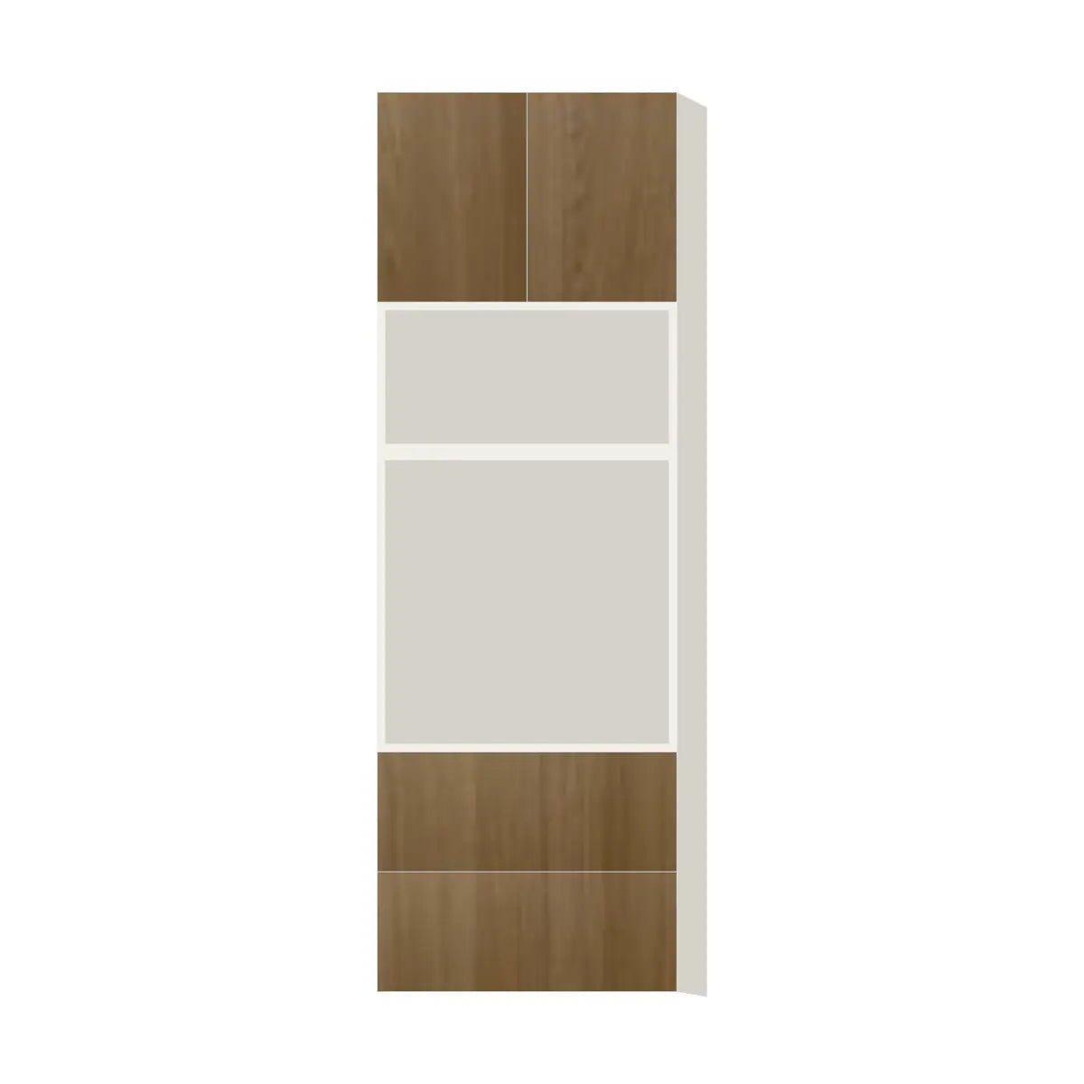 Contemporary microwave & oven tall cabinet, Barcelona Dark Oak door, L-Box (Luxury)