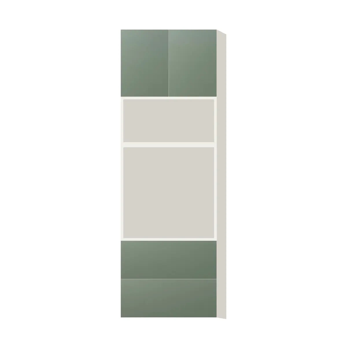 Contemporary microwave & oven tall cabinet, Bean Paste Green door, L-Box (Luxury)