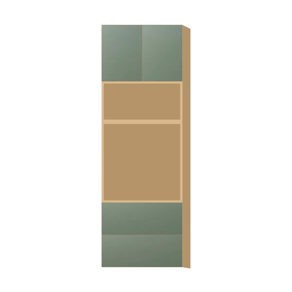 Contemporary microwave & oven tall cabinet, Bean Paste Green door, P-Box (Prestige)