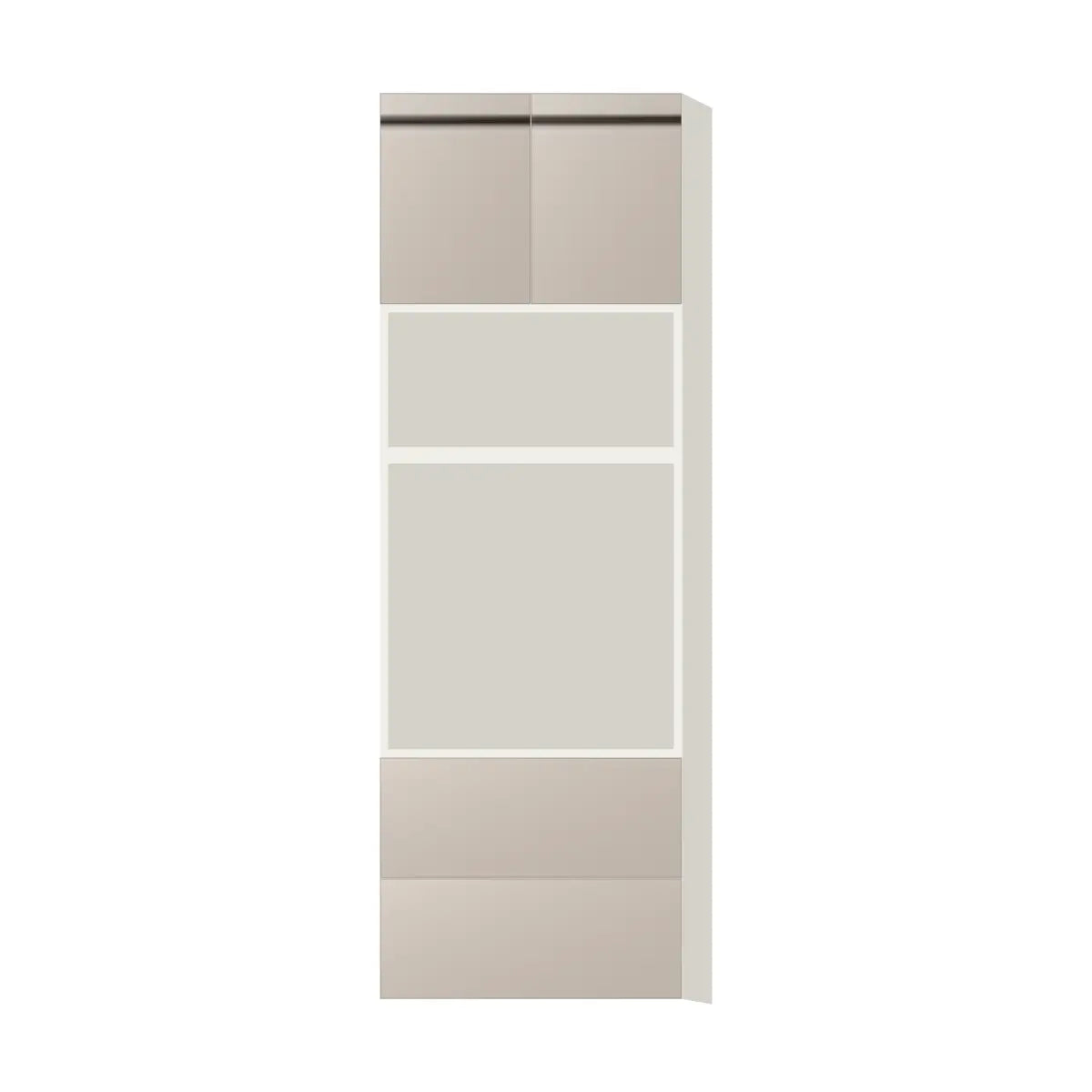 Contemporary microwave & oven tall cabinet, Cashmere Gray door, L-Box (Luxury)
