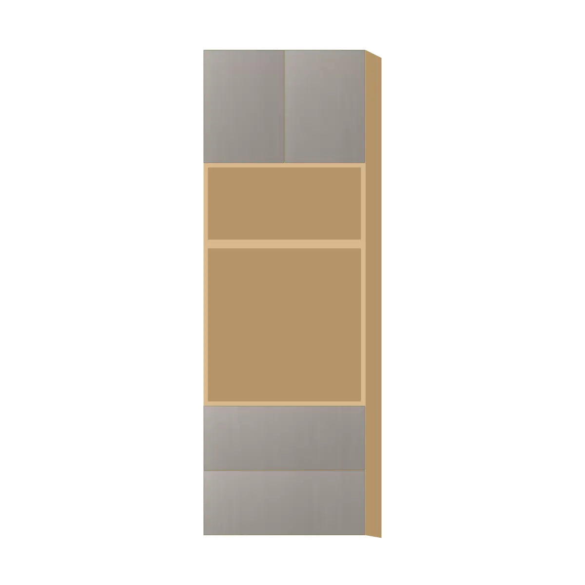 Contemporary microwave & oven tall cabinet, Fog Oak door, P-Box (Prestige)