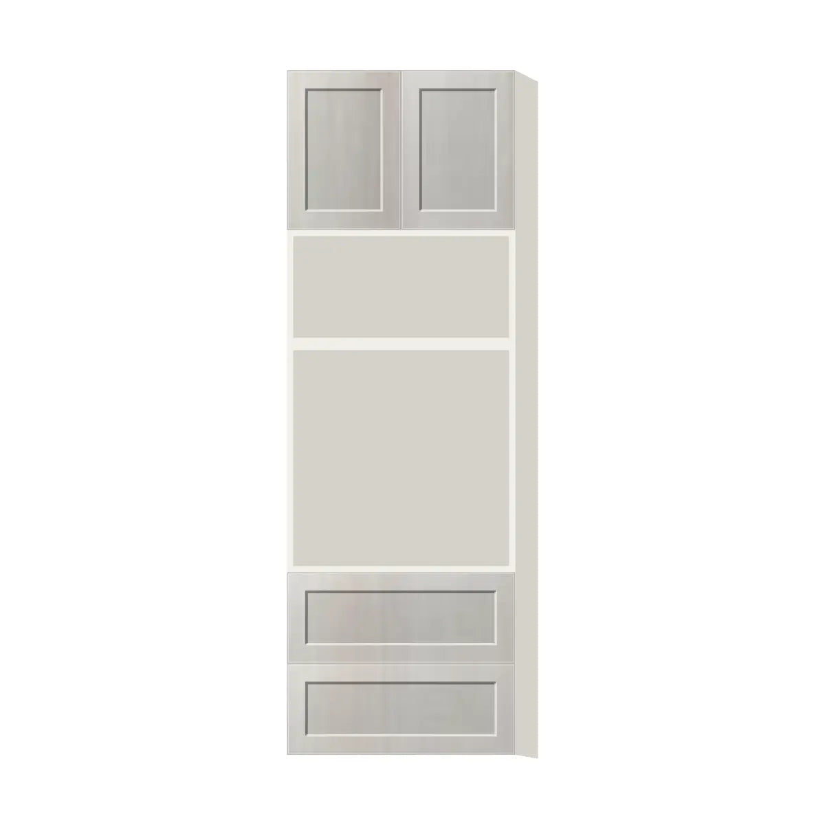 Contemporary microwave & oven tall cabinet, Genesis Sliced Oak door, L-Box (Luxury)
