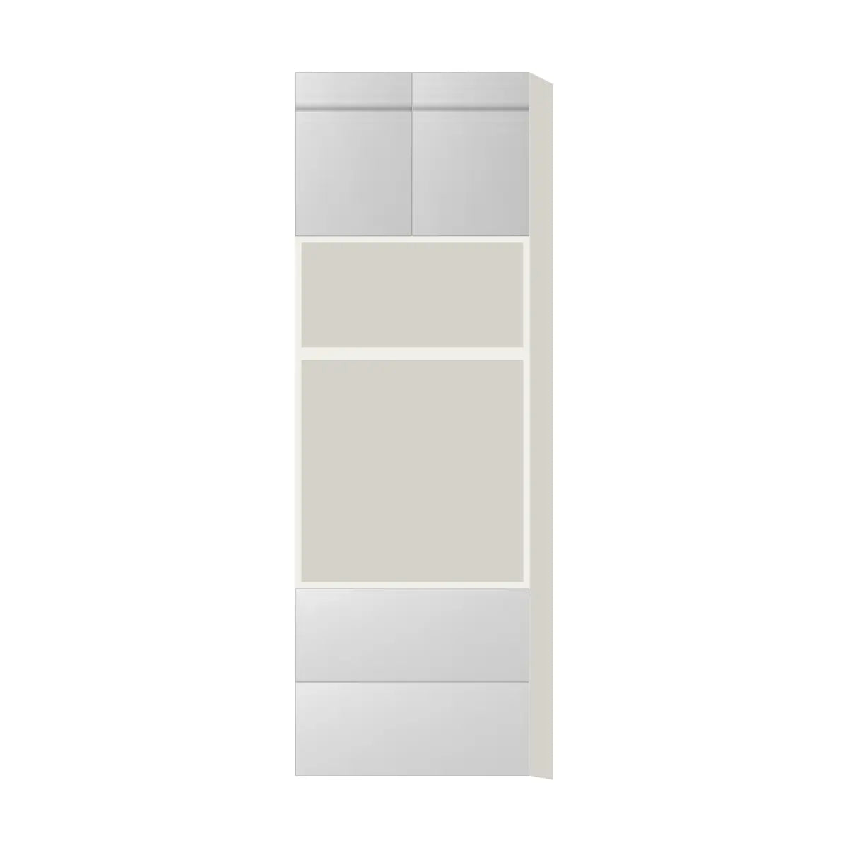 Contemporary microwave & oven tall cabinet, Glossy White door, L-Box (Luxury)