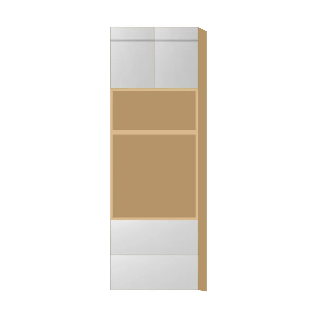 Contemporary microwave & oven tall cabinet, Glossy White door, P-Box (Prestige)
