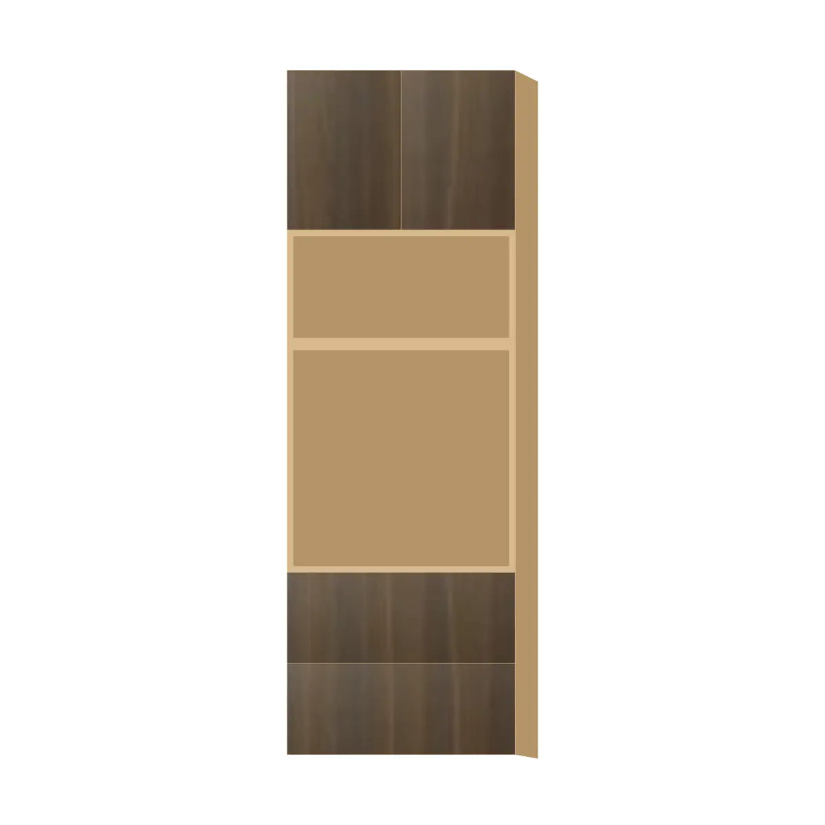 Contemporary microwave & oven tall cabinet, Golden Shadow door, P-Box (Prestige)