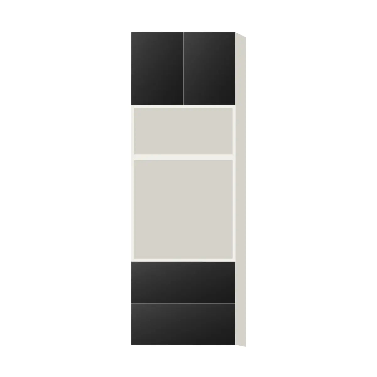 Contemporary microwave & oven tall cabinet, Matte Black door, L-Box (Luxury)