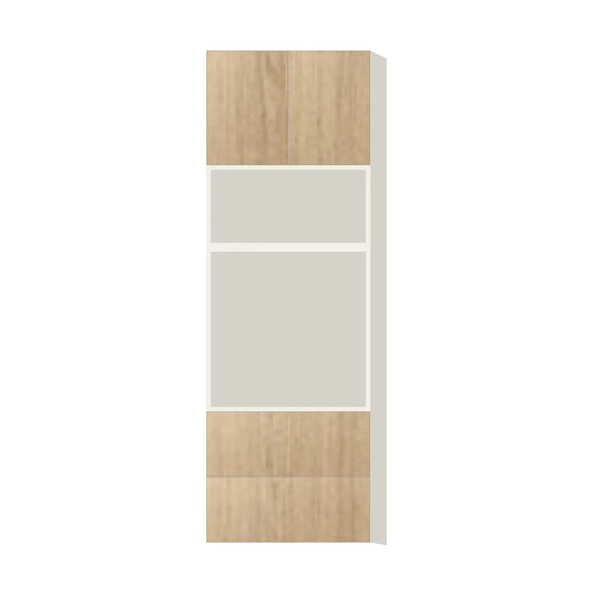 Contemporary microwave & oven tall cabinet, Modern Oak door, L-Box (Luxury)