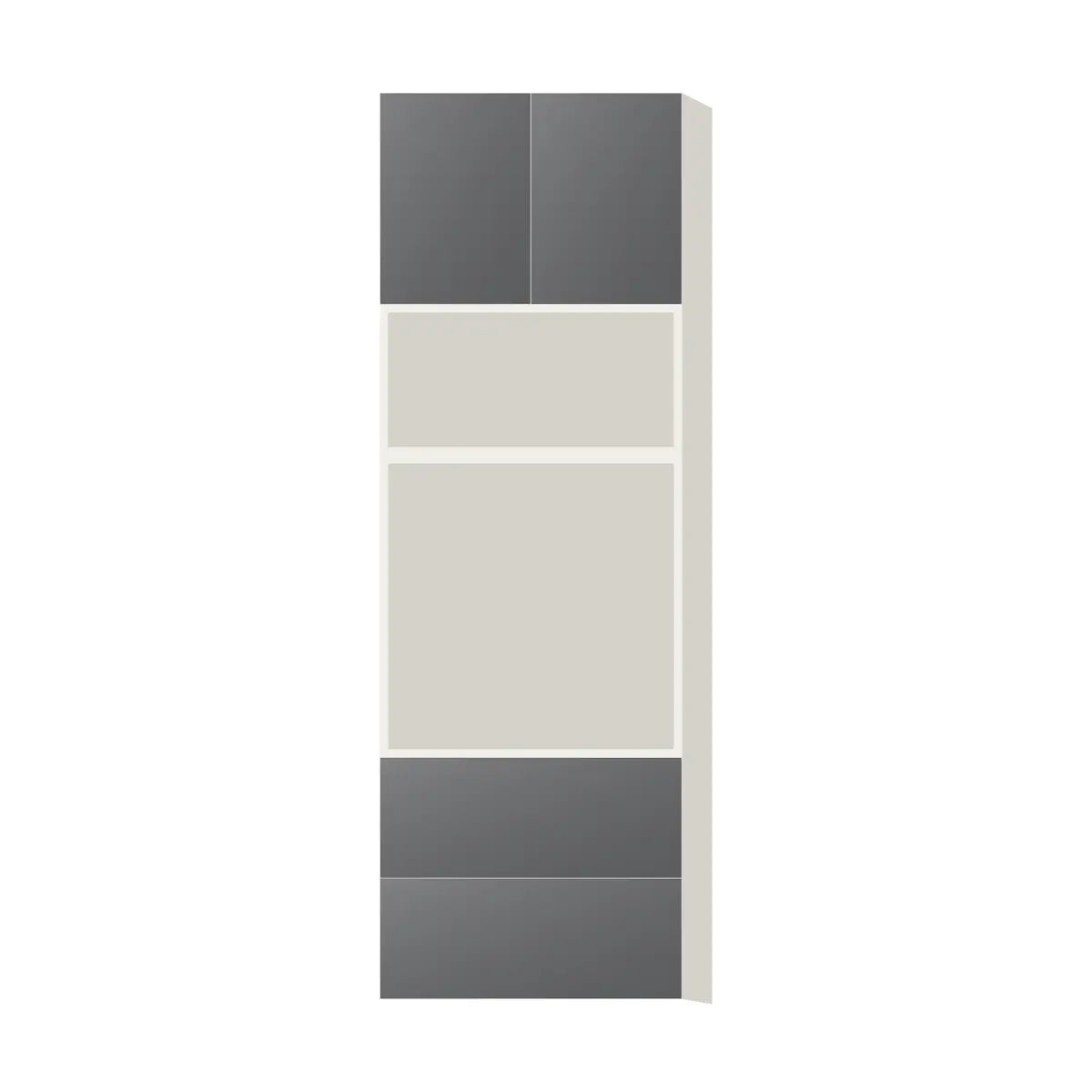 Contemporary microwave & oven tall cabinet, Prime Matte Grey door, L-Box (Luxury)