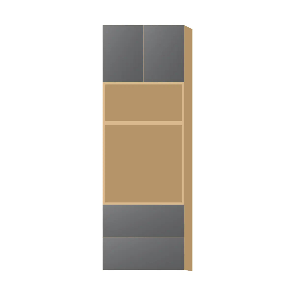 Contemporary microwave & oven tall cabinet, Prime Matte Grey door, P-Box (Prestige)